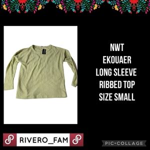 NWT | EKOUAER | LONG SLEEVE RIBBED TOP | SIZE SMALL